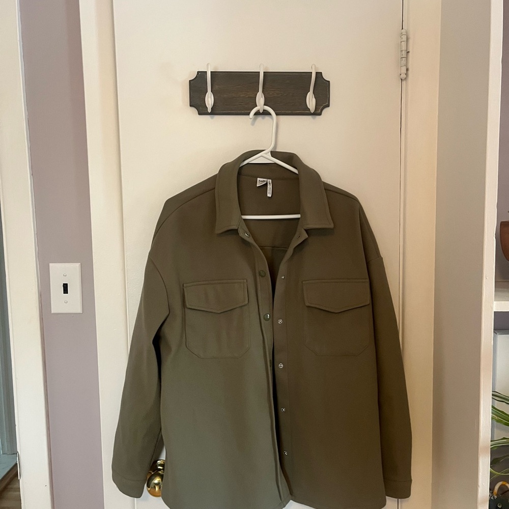 Twik Olive Green Button-Up Jacket
